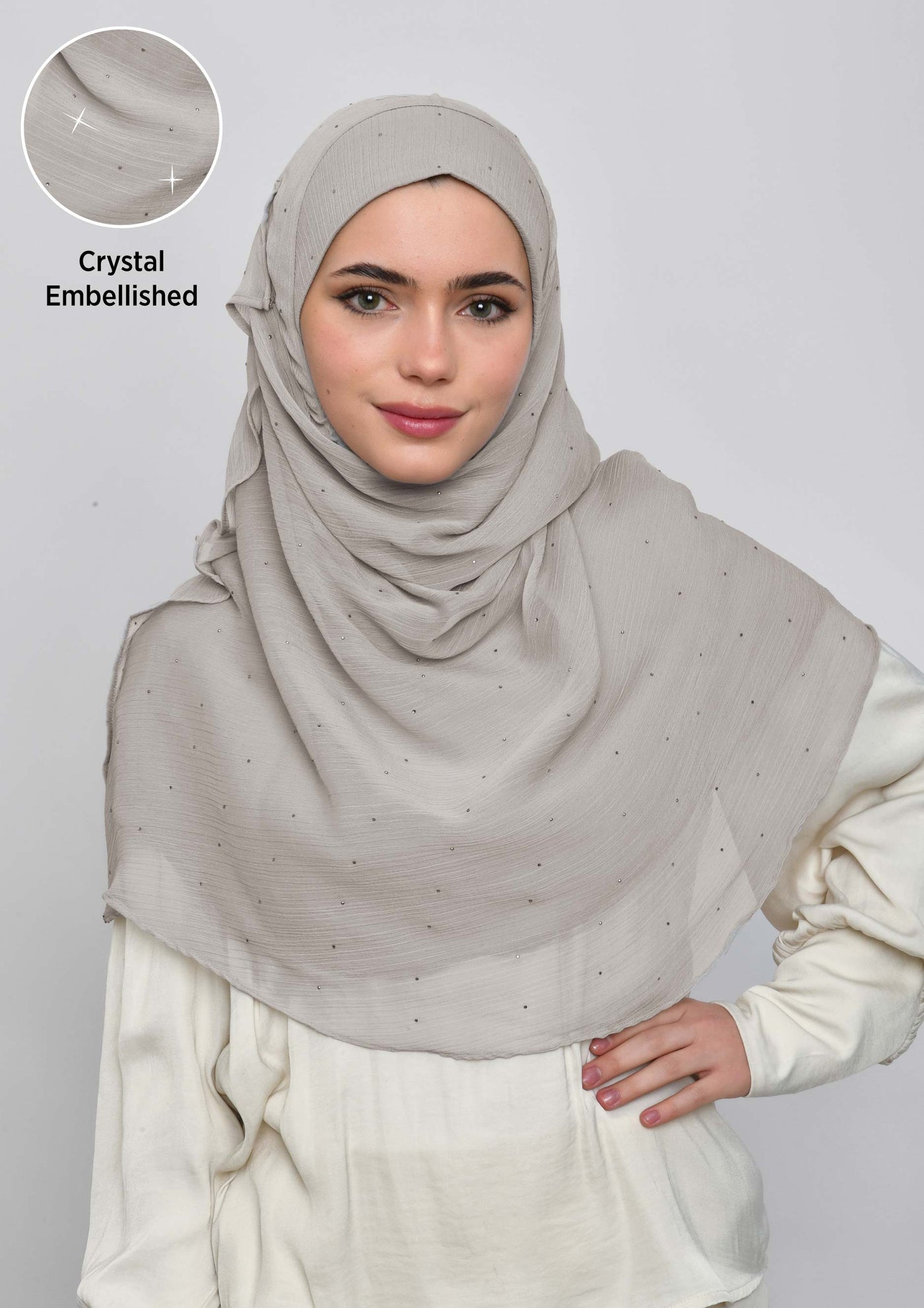 White Sand Crystals - Crinkled Chiffon