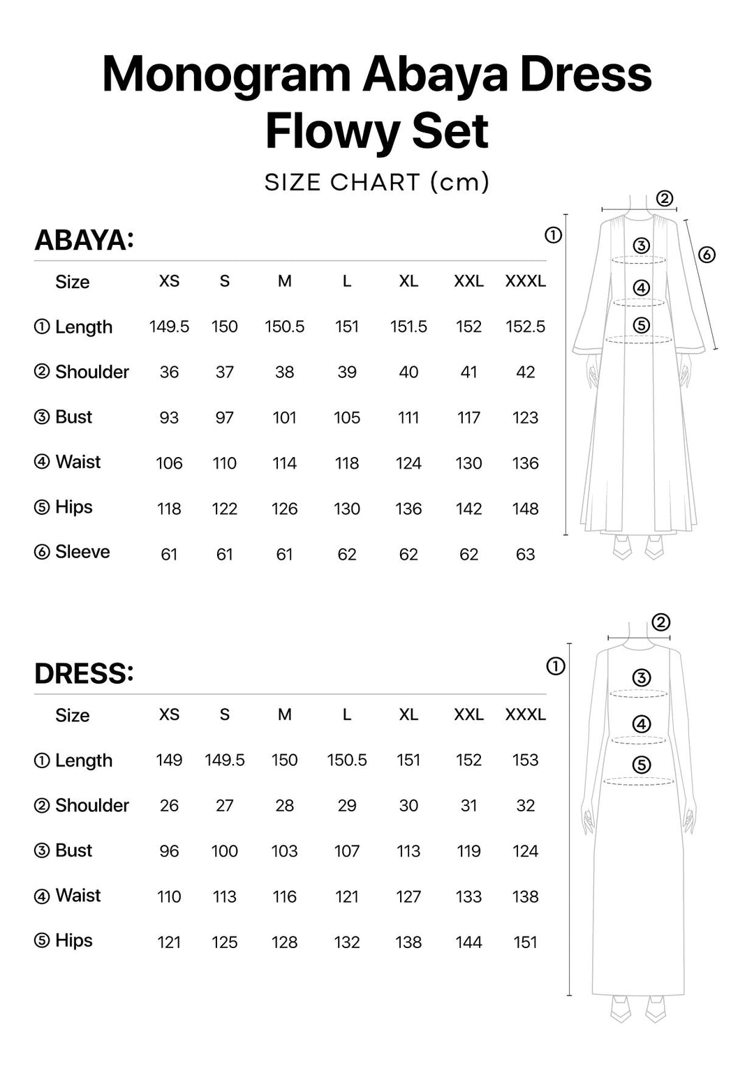 Abaya With Embroidery - Black
