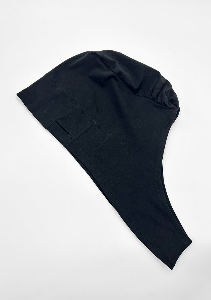 Black - Earslit Inner - Plain Jersey Cotton