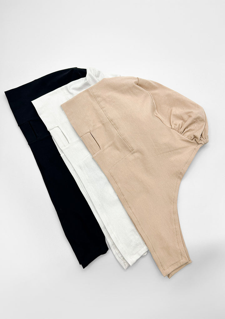 Light Beige - Earslit Inner - Plain Jersey Cotton