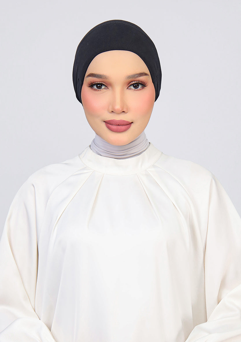 Black - Earslit Inner - Plain Jersey Cotton
