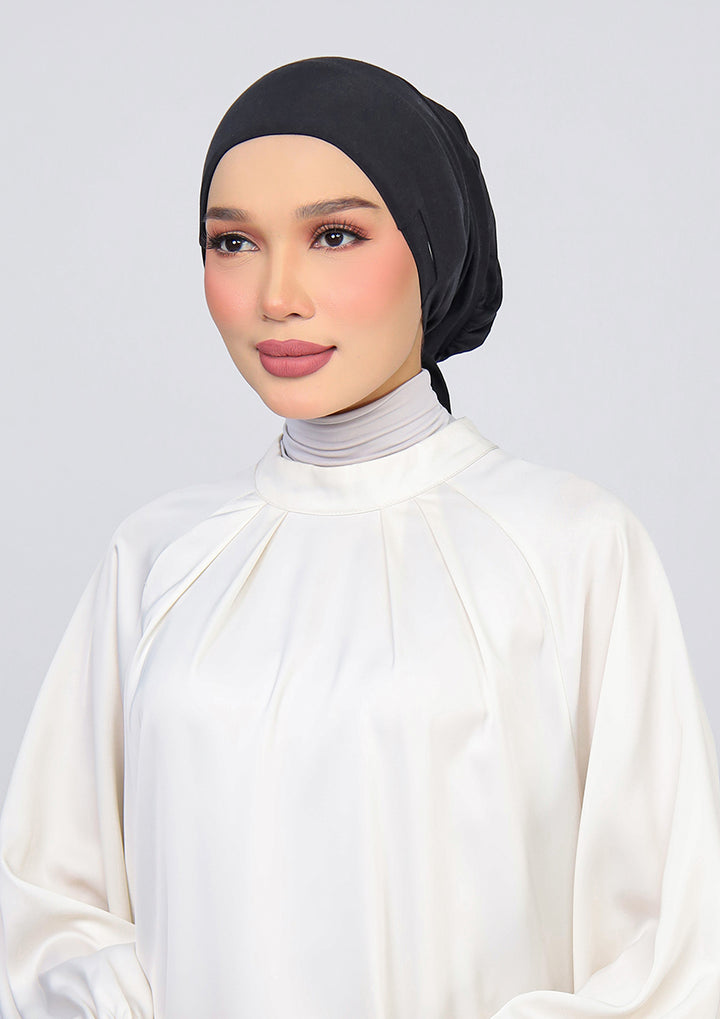 Black - Earslit Inner - Plain Jersey Cotton