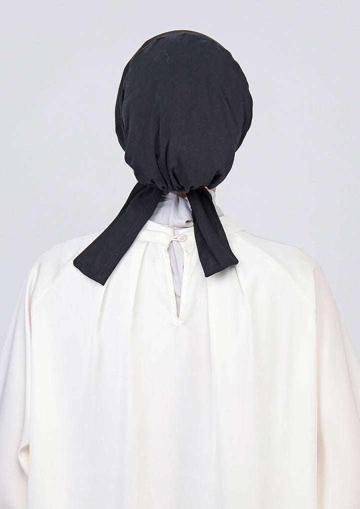 Black - Earslit Inner - Plain Jersey Cotton