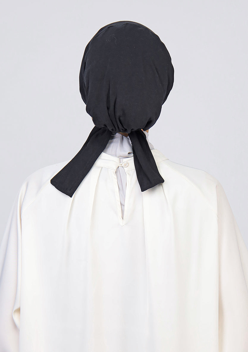 Black - Earslit Inner - Plain Jersey Cotton
