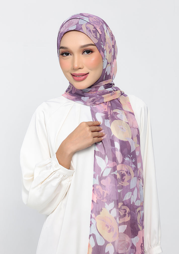 Bloomsy Mauve - Instant Hijab With Inner