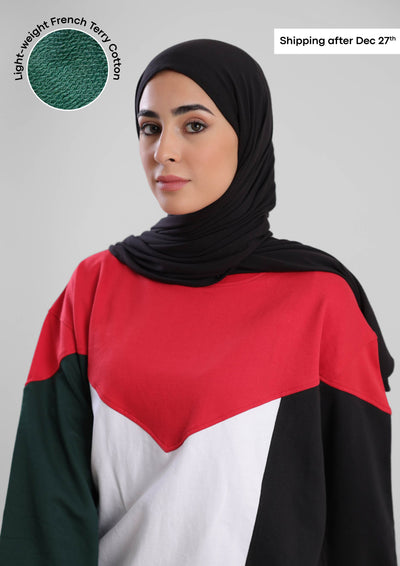 Oversized Palestine Flag Sweater- French Terry Cotton