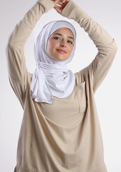 Gym Sports Hijab Opaque White