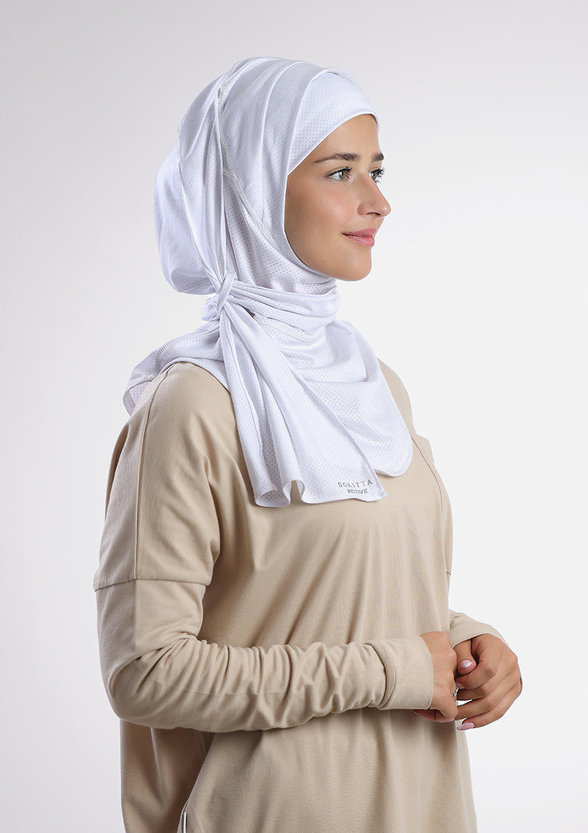 Gym Sports Hijab Opaque White