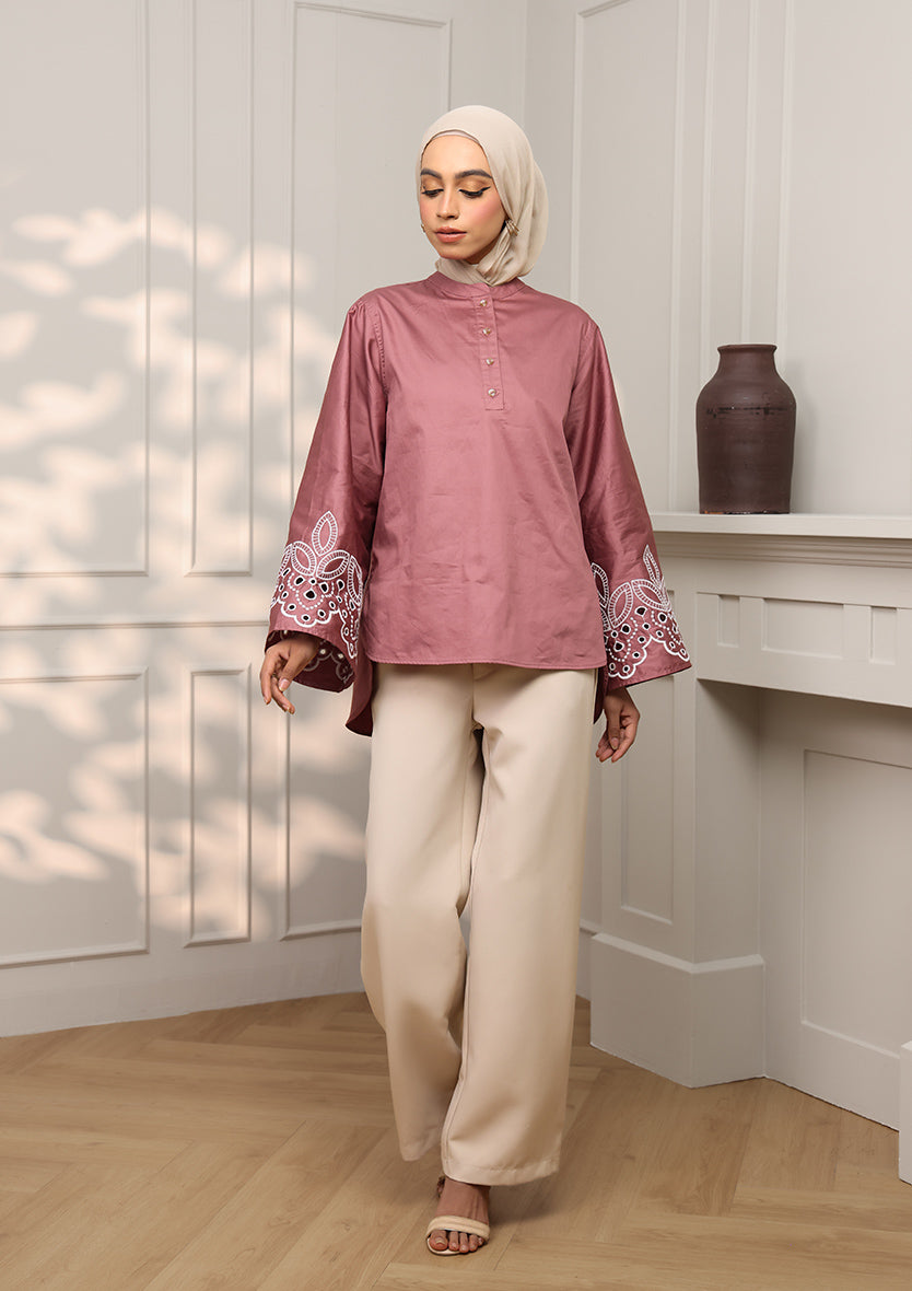 Pink Eyelet Top