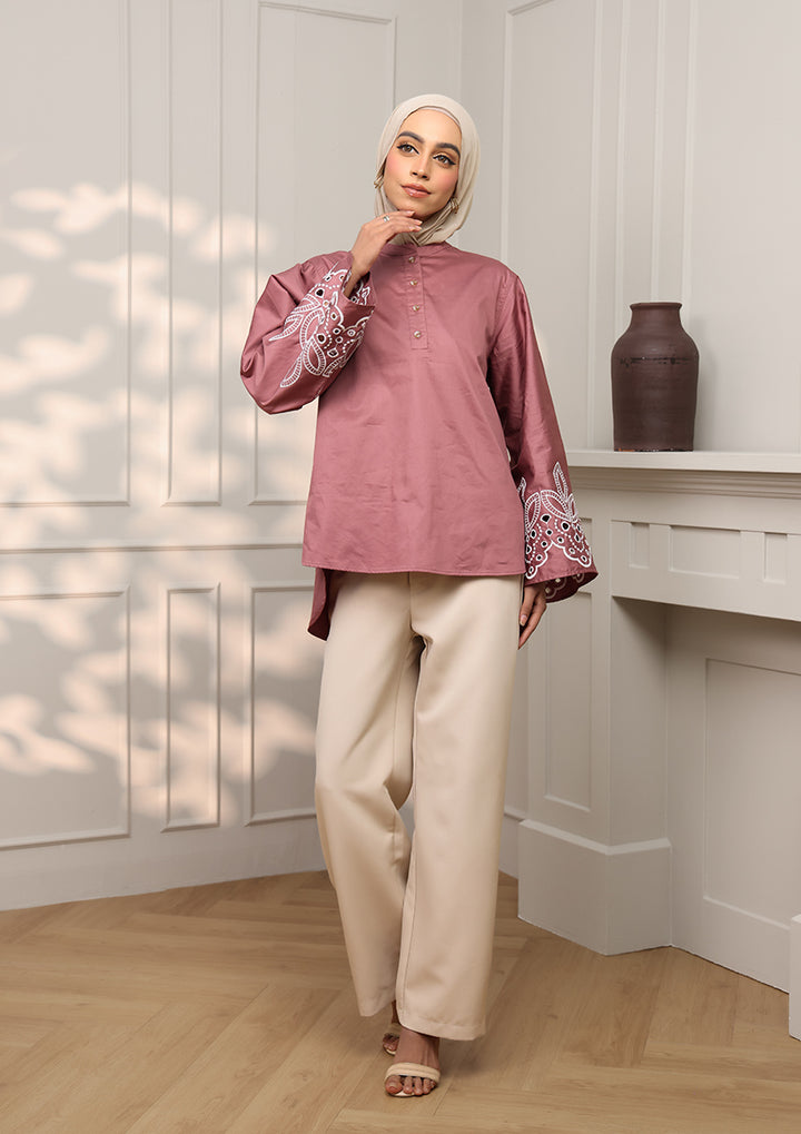 Pink Eyelet Top