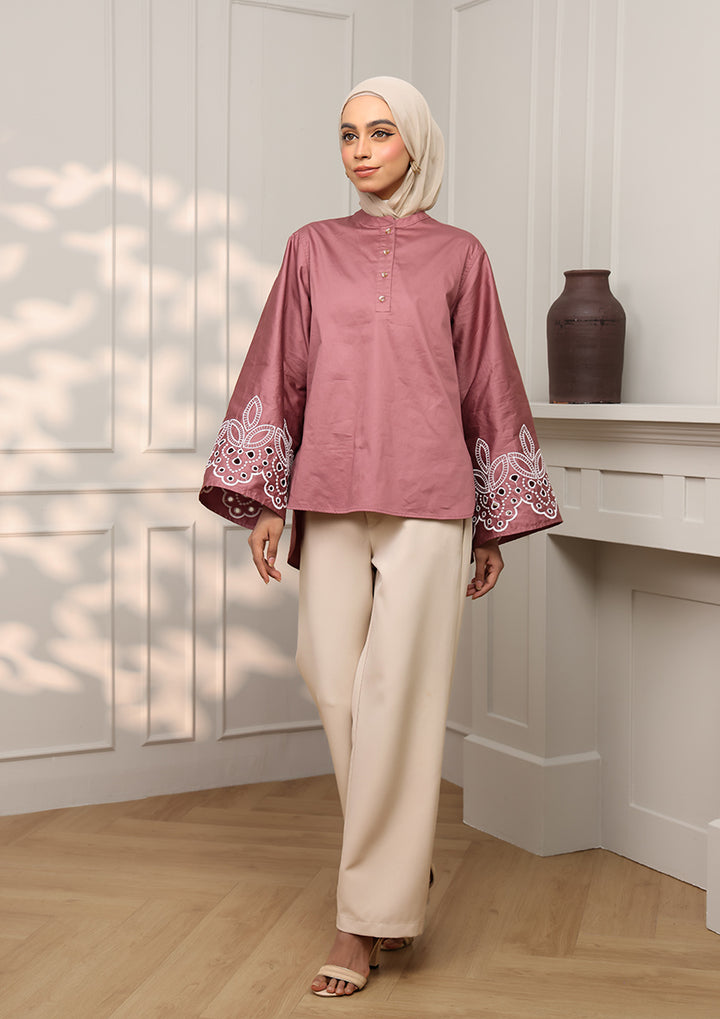 Pink Eyelet Top