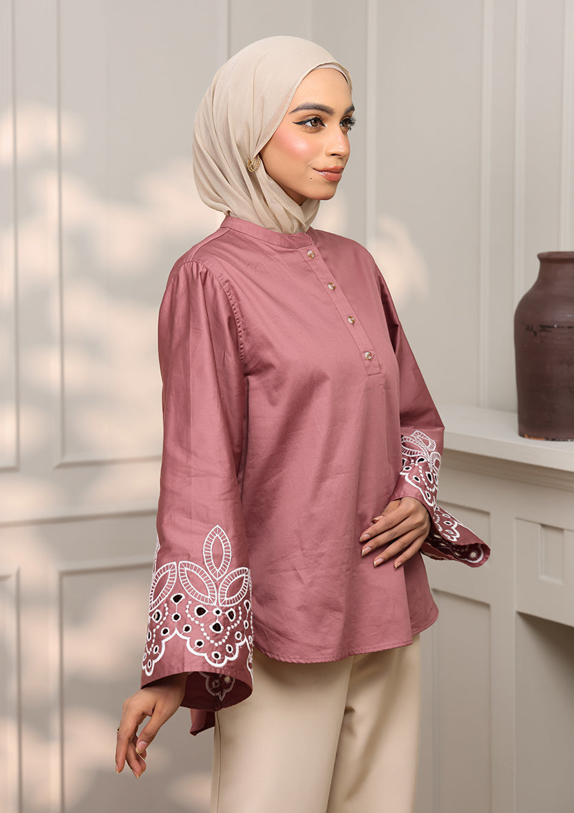 Pink Eyelet Top