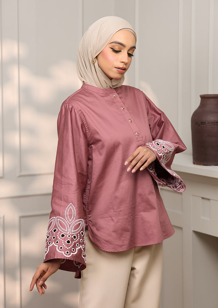 Pink Eyelet Top