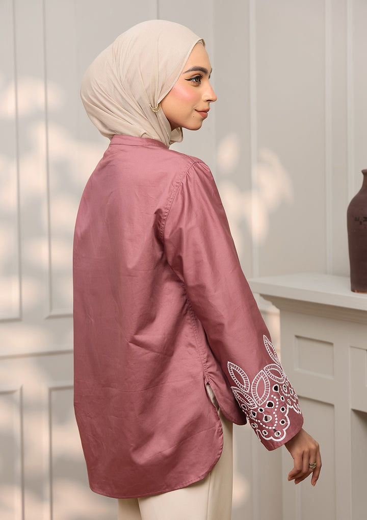 Pink Eyelet Top