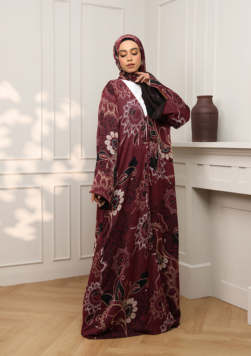 Tie Front Abaya &amp; Shawl Set - Integrity