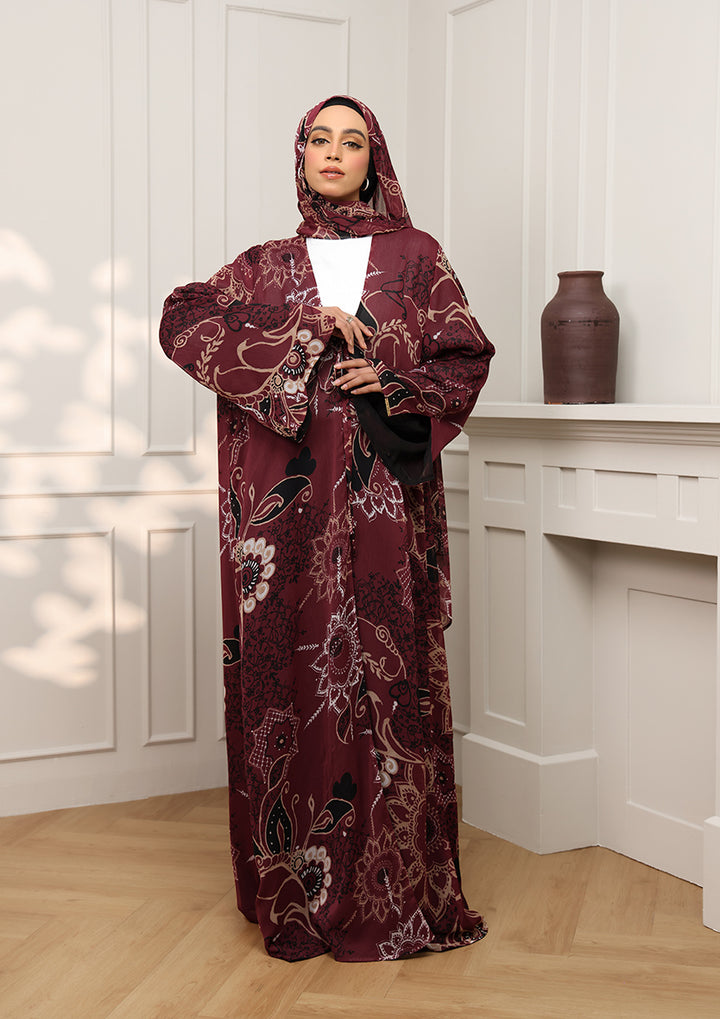 Tie Front Abaya &amp; Shawl Set - Integrity