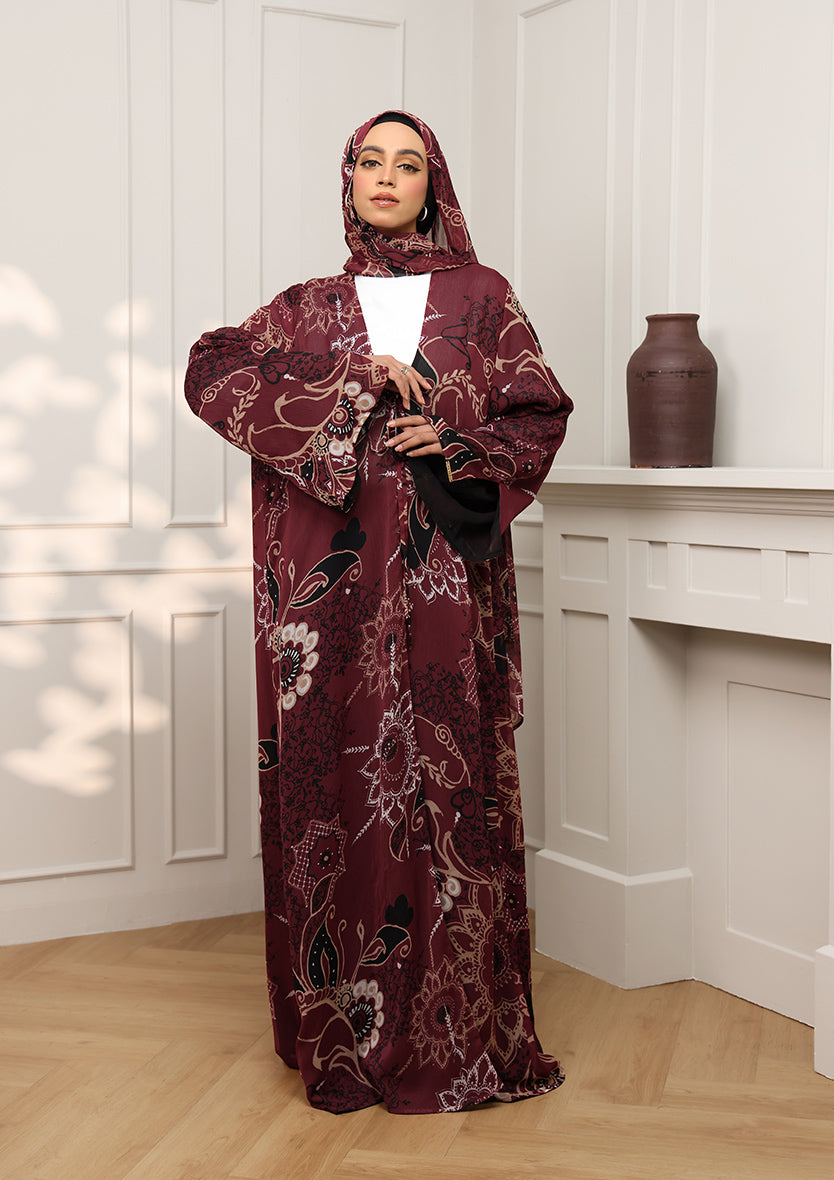 Tie Front Abaya &amp; Shawl Set - Integrity