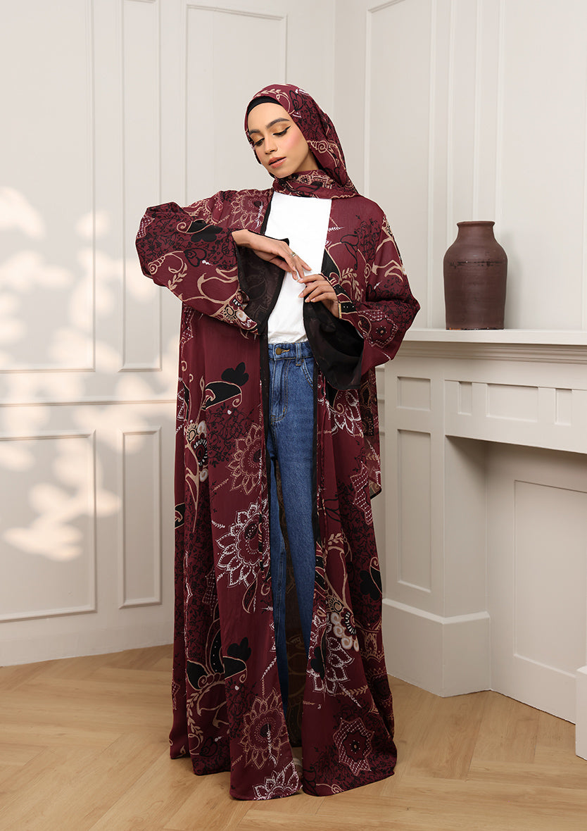 Tie Front Abaya &amp; Shawl Set - Integrity