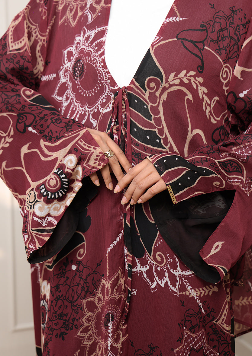 Tie Front Abaya &amp; Shawl Set - Integrity