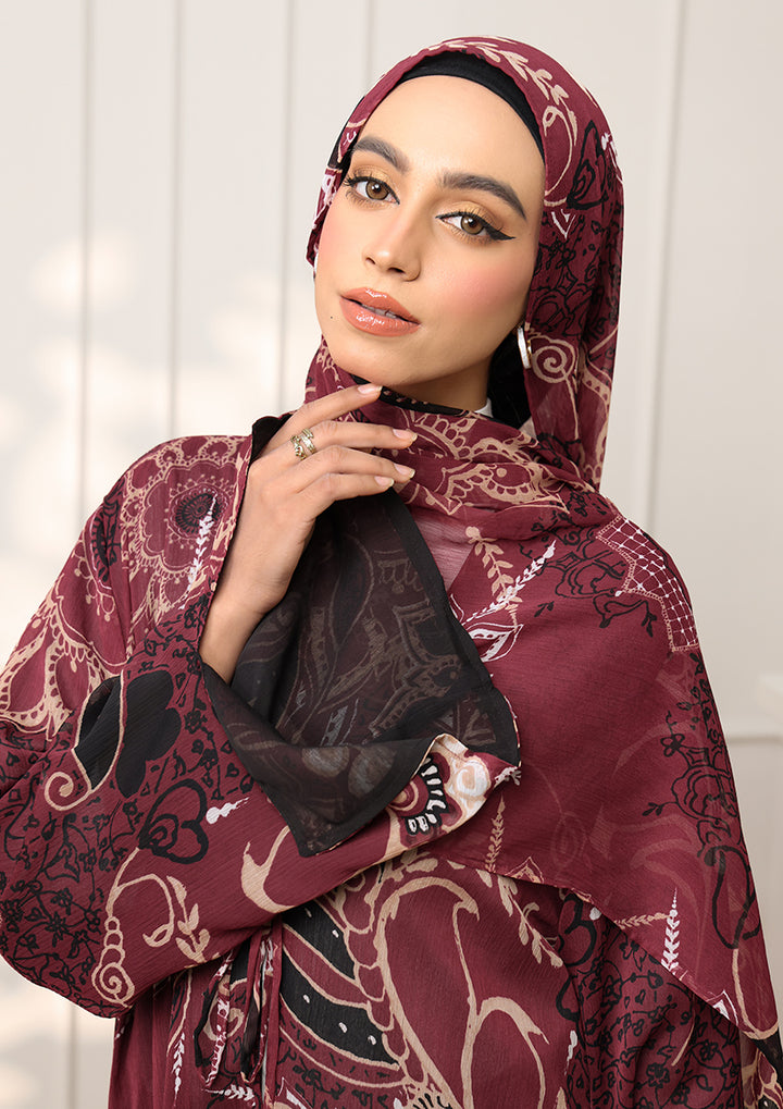 Tie Front Abaya &amp; Shawl Set - Integrity