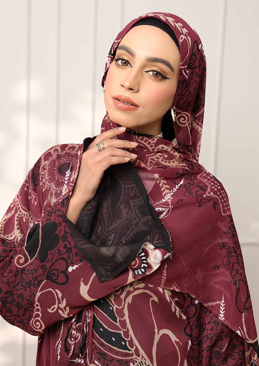 Tie Front Abaya &amp; Shawl Set - Integrity