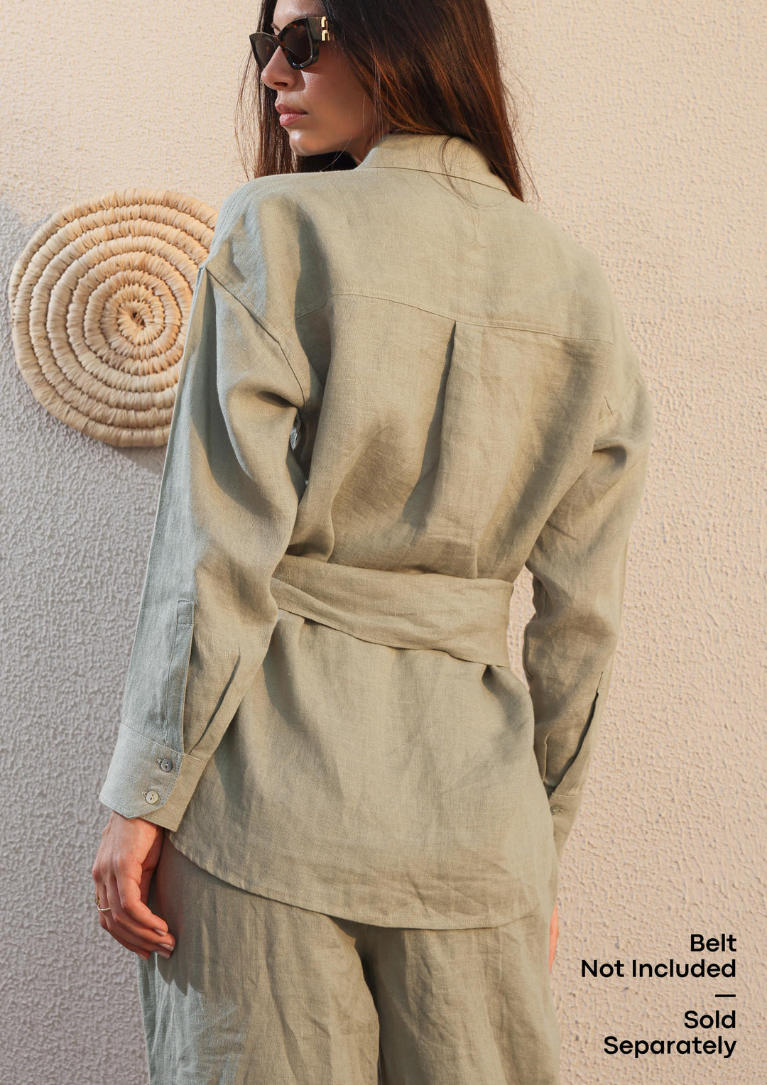 100% Italian Linen Co-ord Set - Sage Green