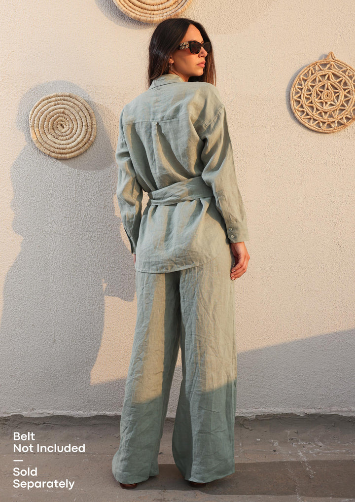 100% Italian Linen Co-ord Set - Sage Green
