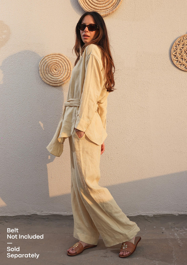 100% Italian Linen Co-ord Set - Butter Yellow