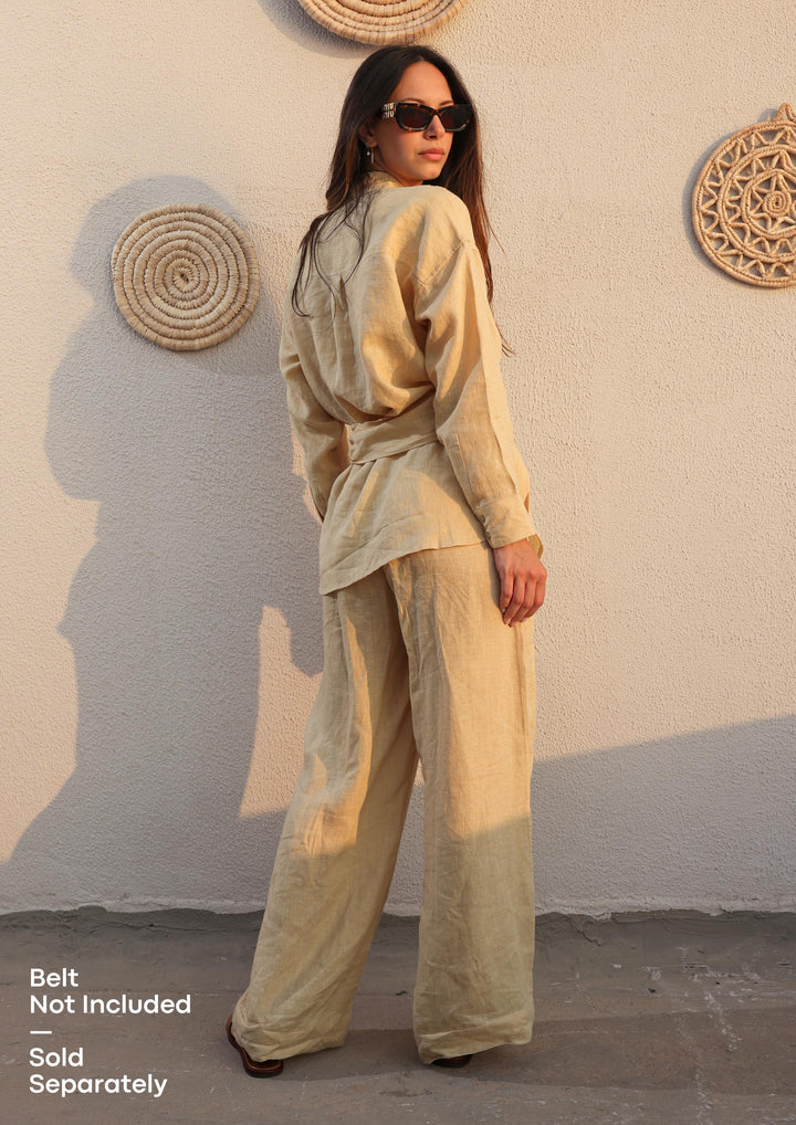 100% Italian Linen Belt - Butter Yellow