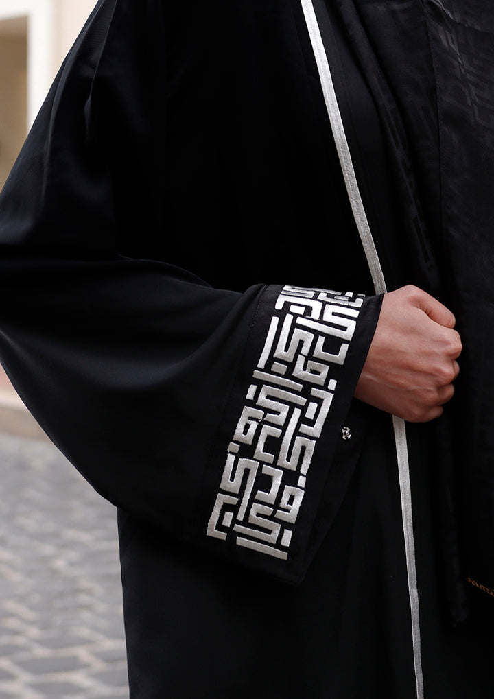 Black Monogram-Abaya Dress Flowy Set