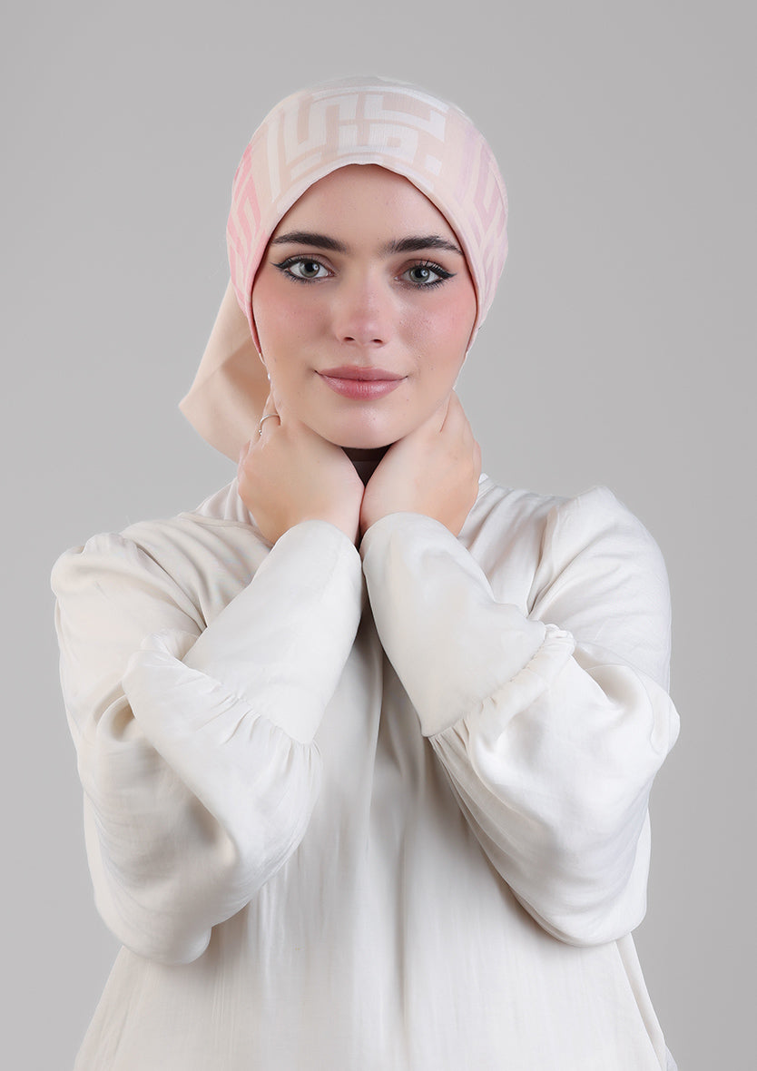 Monogram Beige printed Chiffon Instant Bokitta Hijab – BOKITTA