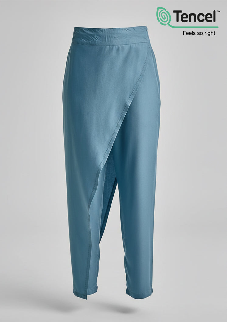Modest Overlapping Wide-Leg Pants in Tencel™ for women – BOKITTA