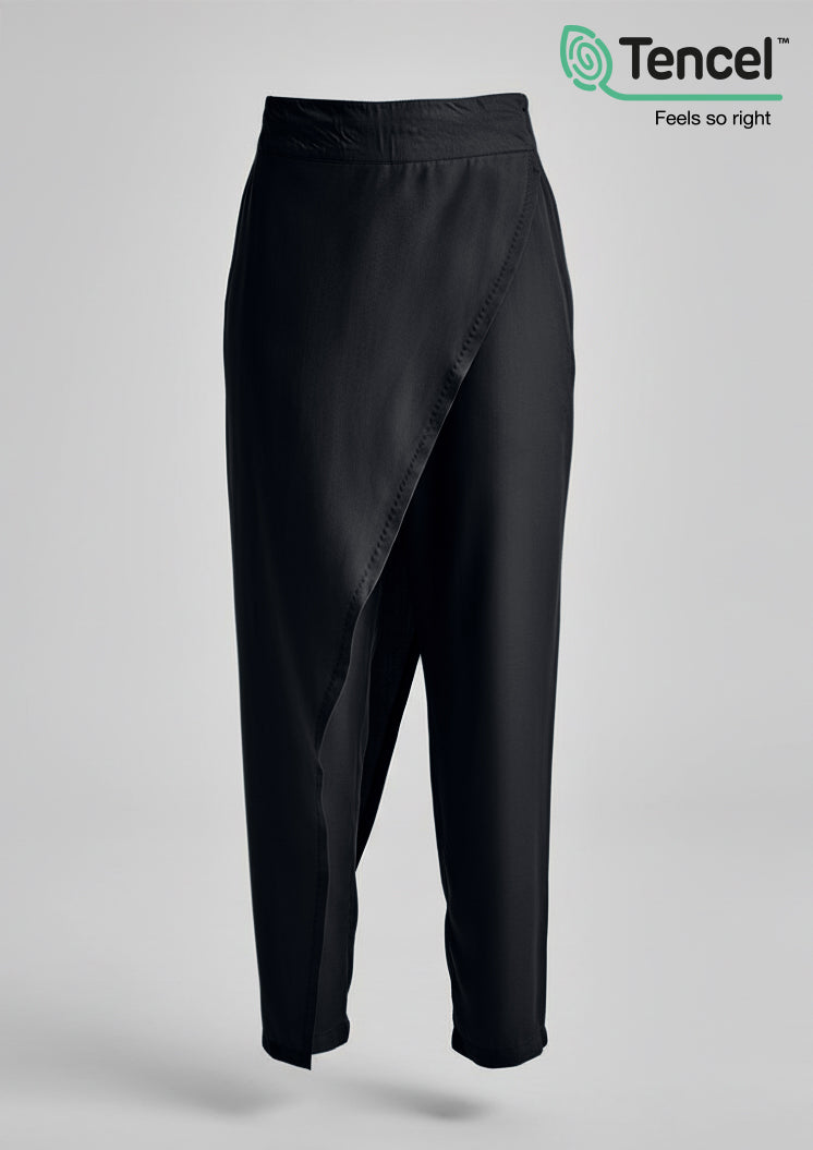 Modest Overlapping Wide-Leg Pants in Tencel™ for women – BOKITTA