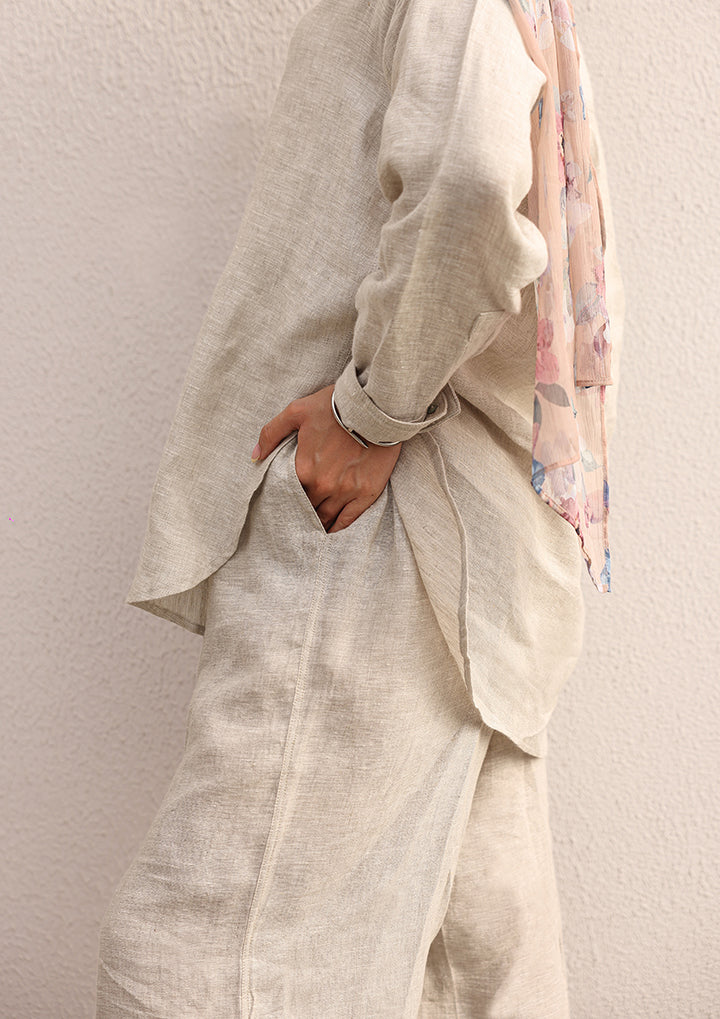 100% Italian Linen Co-ord Set - Natural Beige