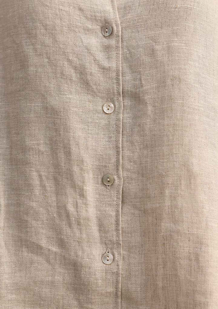 100% Italian Linen Shirt - Natural beige