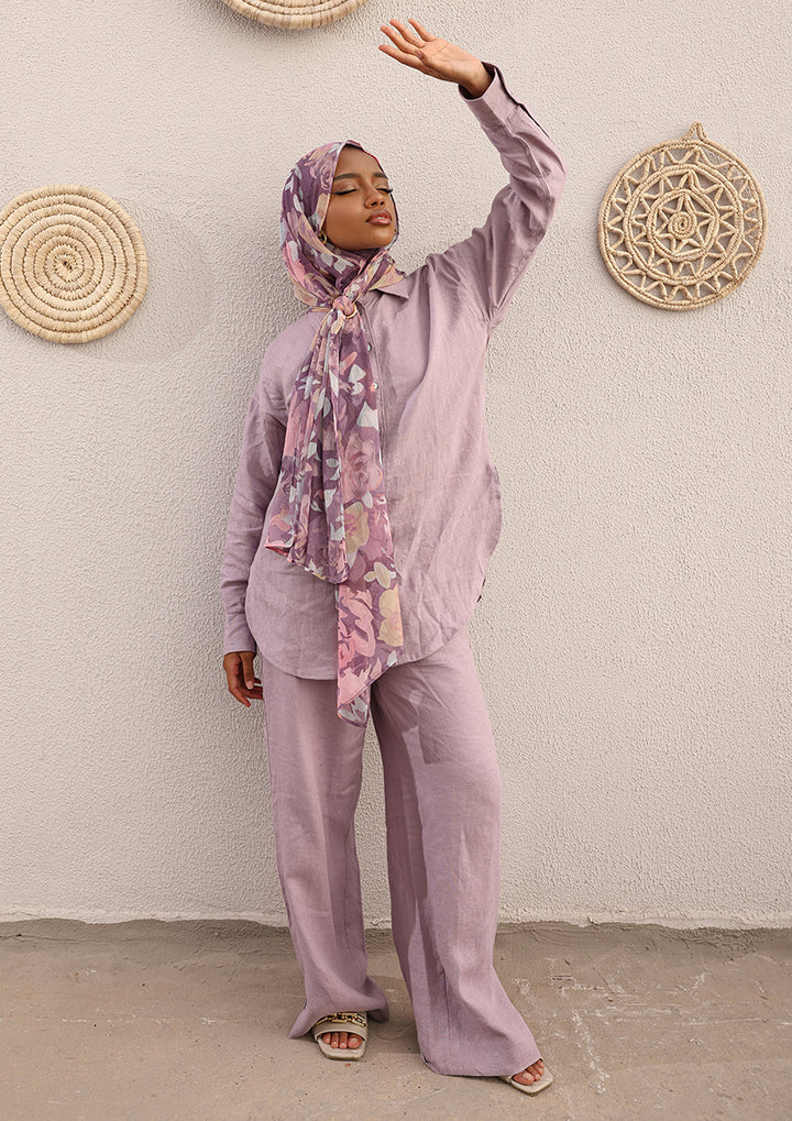 100% Italian Linen Co-ord Set - Lilac