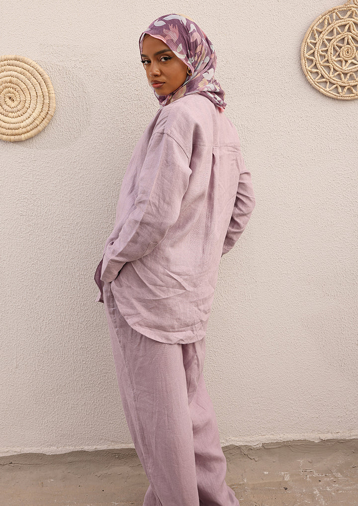 100% Italian Linen Co-ord Set - Lilac
