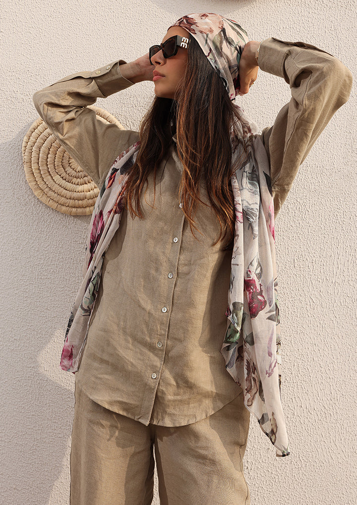100% Italian Linen Shirt - Olive
