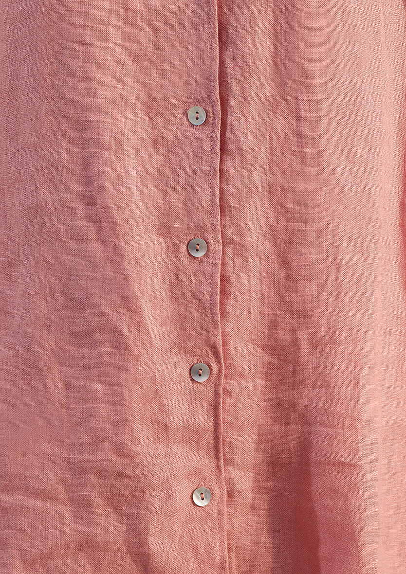 100% Italian Linen Shirt - Pink