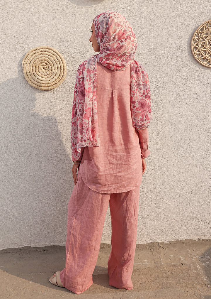 100% Italian Linen Co-ord Set - Pink
