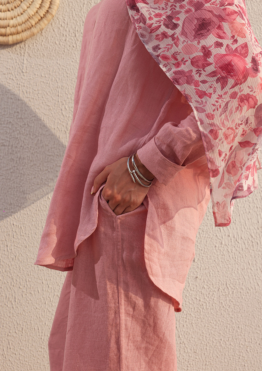 100% Italian Linen Co-ord Set - Pink