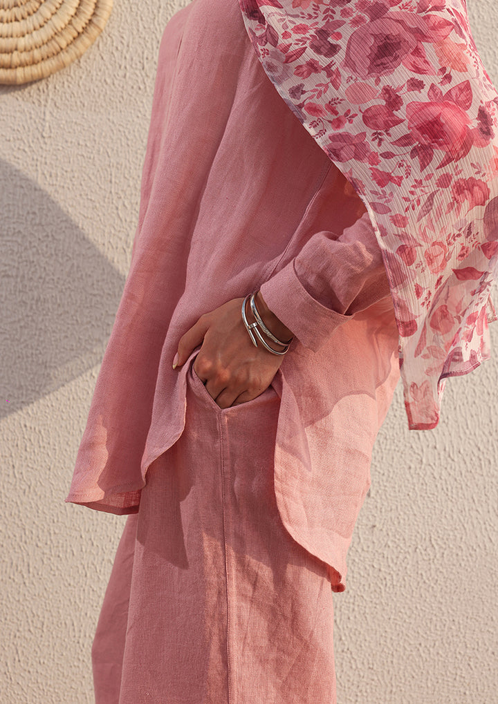 100% Italian Linen Co-ord Set - Pink