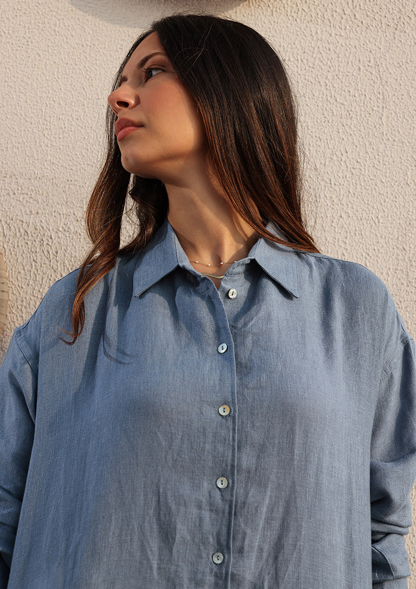 100% Italian Linen Co-ord Set - Blue