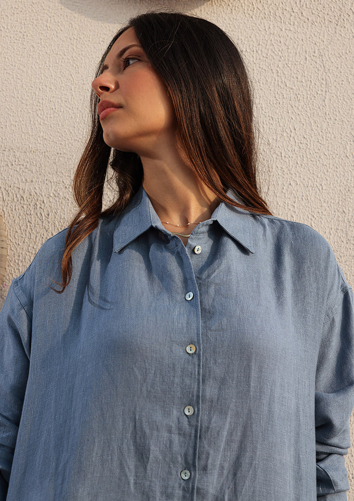 100% Italian Linen Co-ord Set - Blue