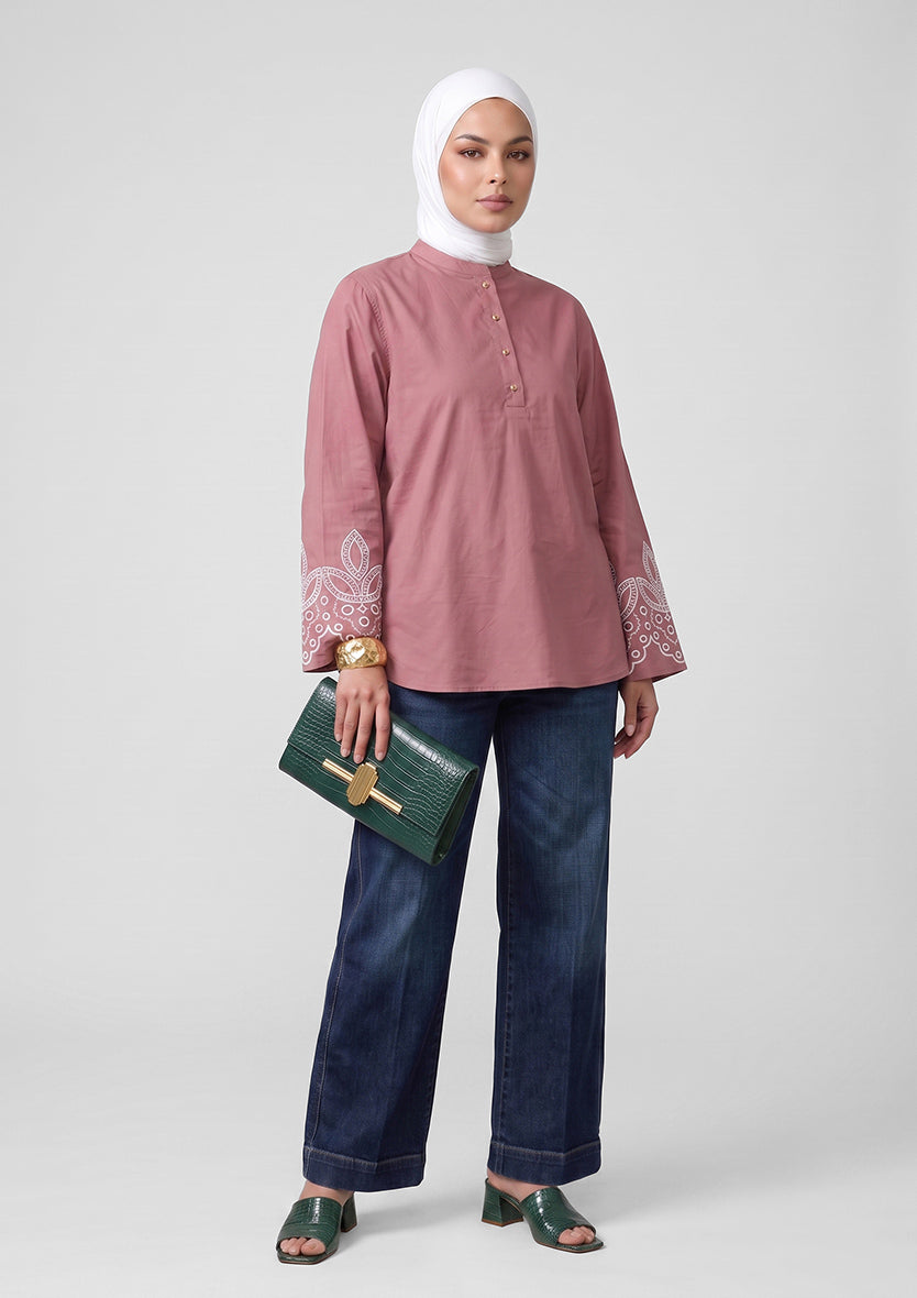 Pink Eyelet Top