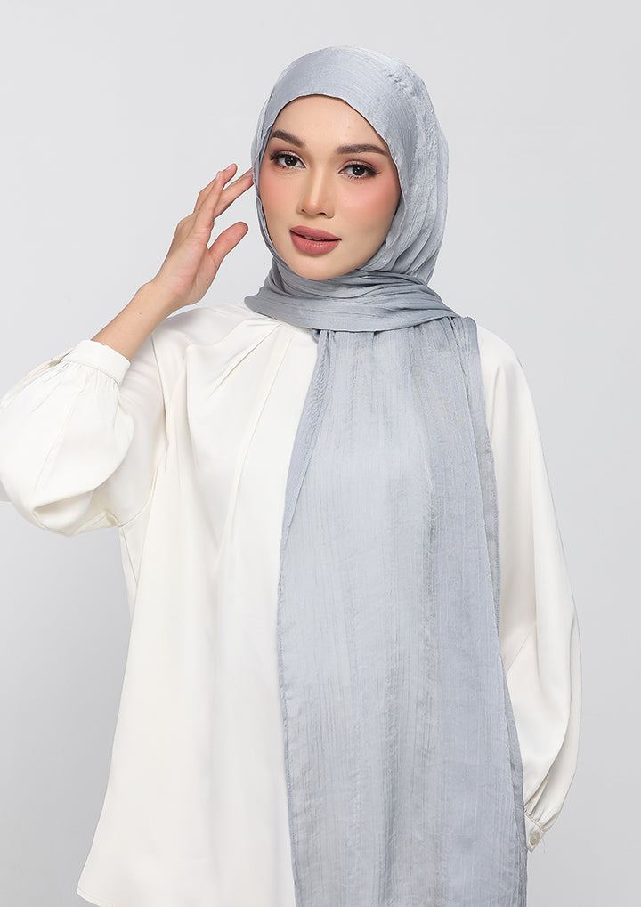 Platinum Satin Crinkled- Instant Hijab Set with Inner