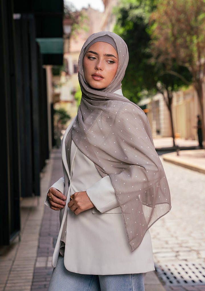 Polka Sand - Instant Hijab With Inner