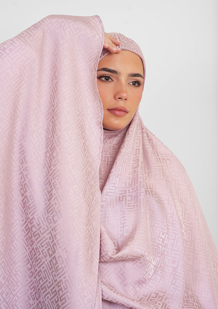Monogram Lilac - Women Prayer Set - Plain Jacquard Satin