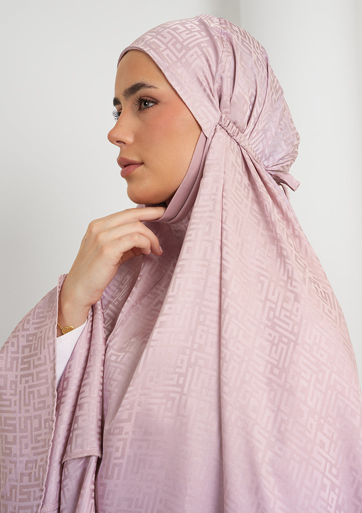 Monogram Lilac - Women Prayer Set - Plain Jacquard Satin