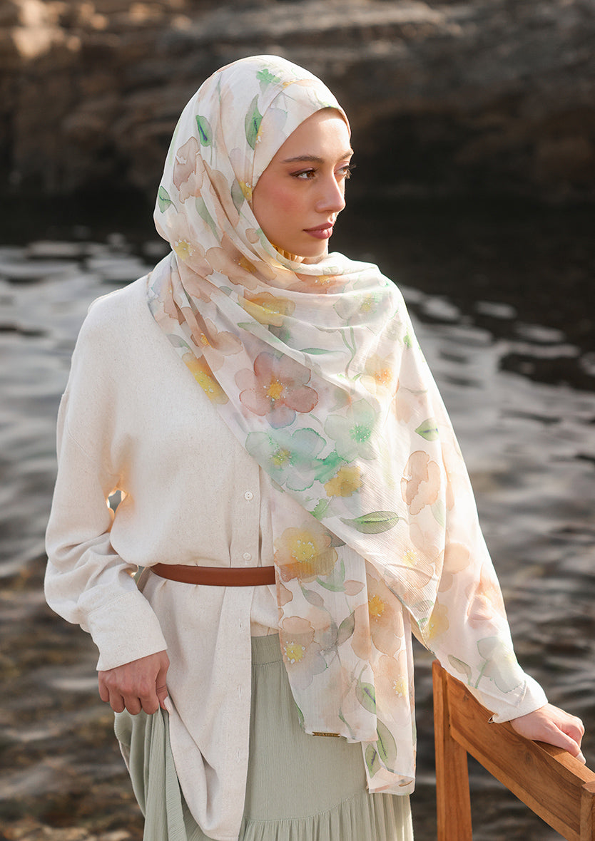 Zesty Blossom - Instant Hijab With Inner